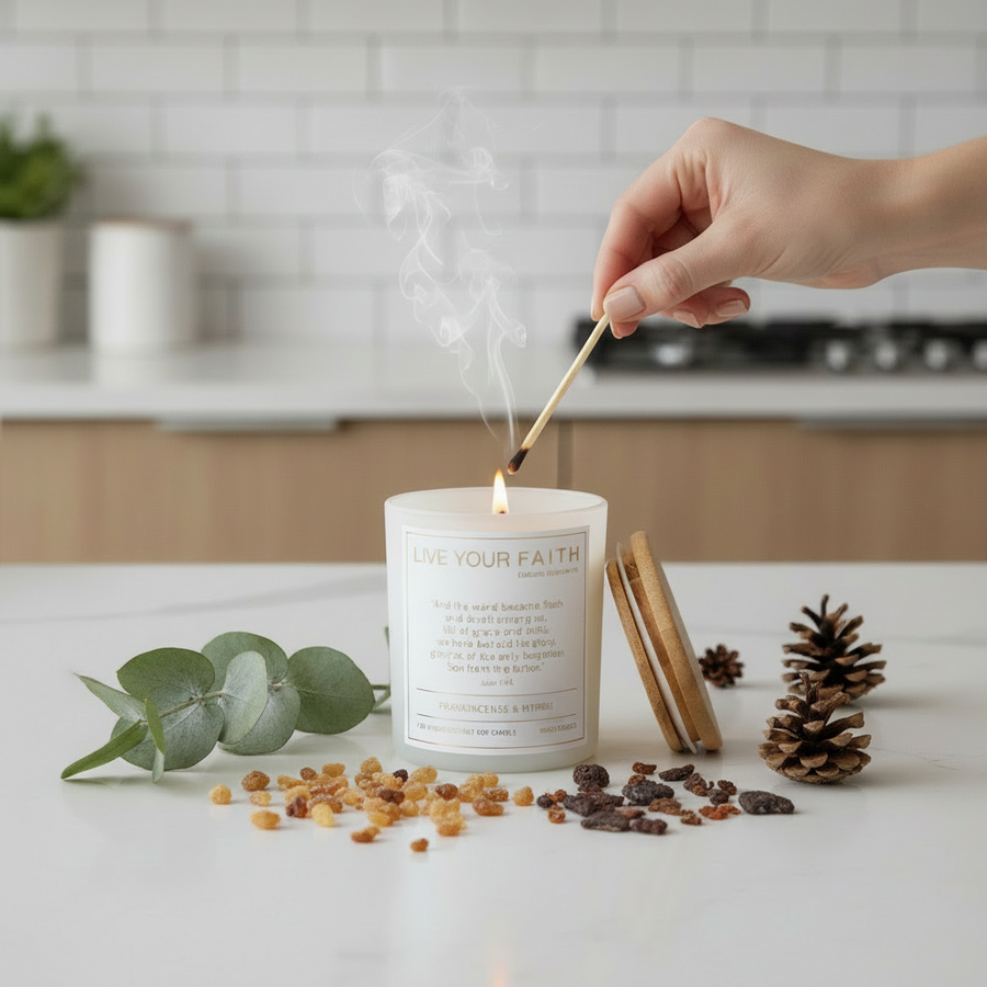 December Candle of the Month – John 1:14 “The Word Became Flesh” (7 oz)