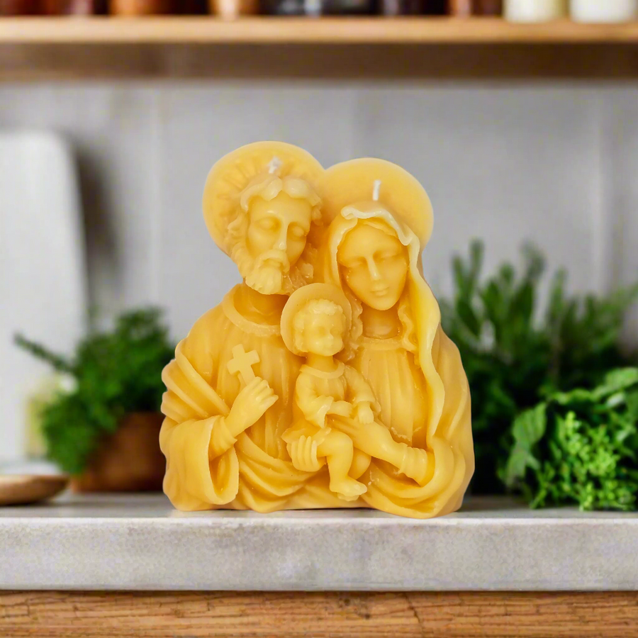 Large Holy Family Candle – Hand-Poured 100% Pure Beeswa