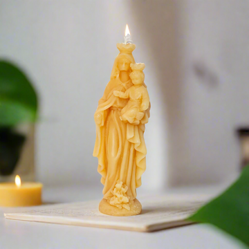 100% pure beeswax candle Mary help of Christian