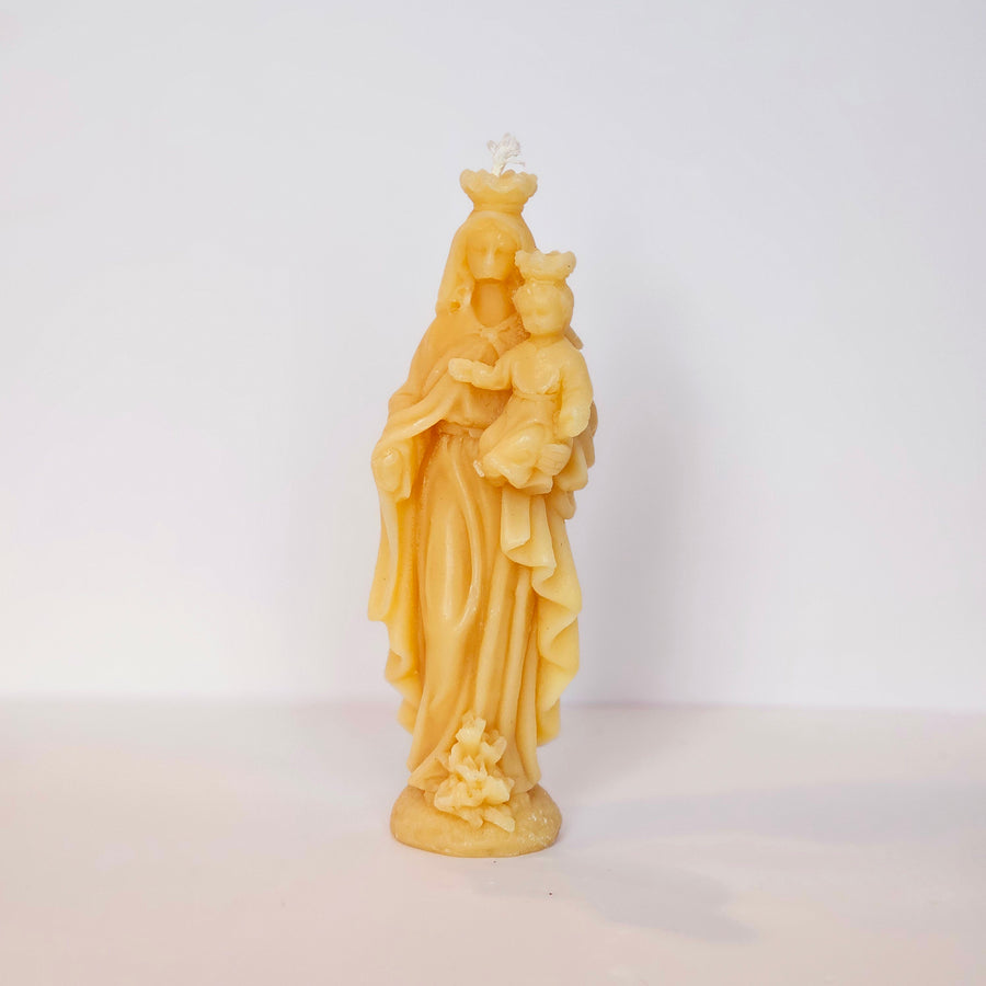 100% Pure Beeswax Virgin Mary Candle – Mary Help of Christians