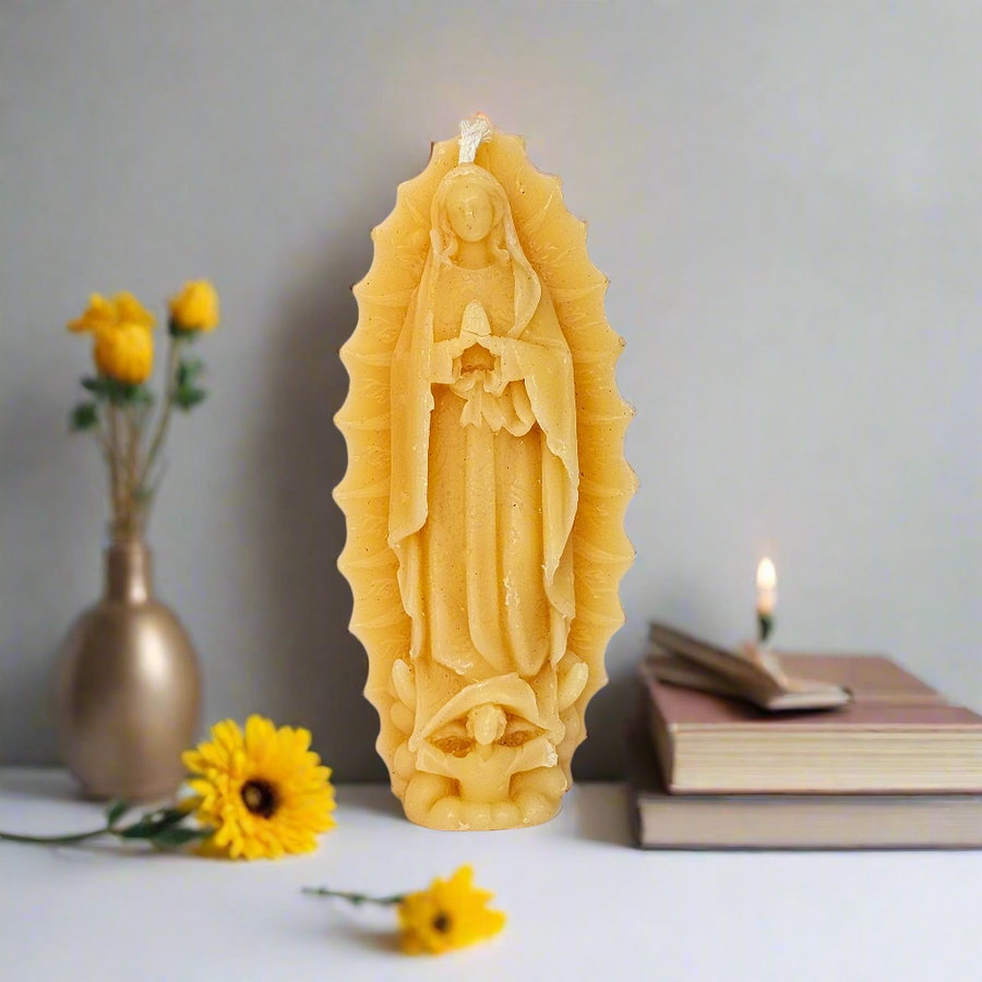 Our Lady of Guadalupe Candle – Hand-Poured 100% Pure Beeswax