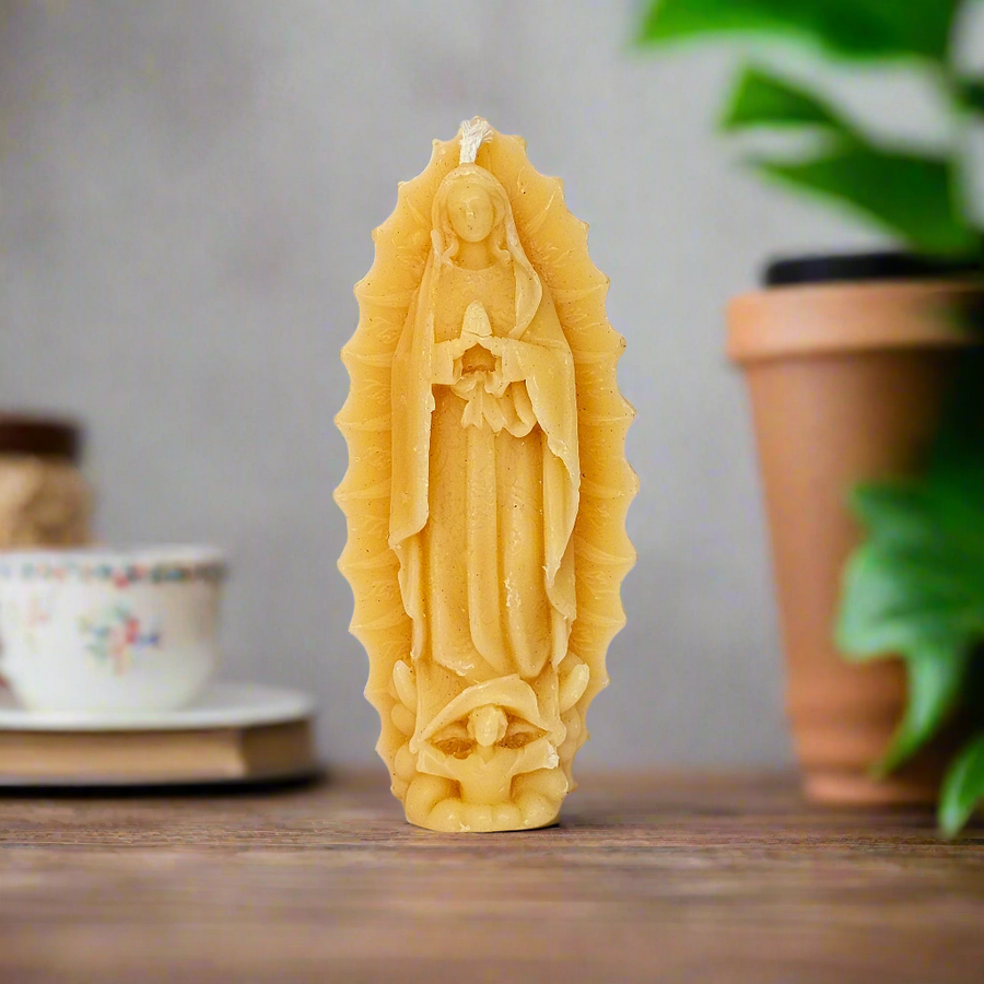 Our Lady of Guadalupe Candle – Hand-Poured 100% Pure Beeswax