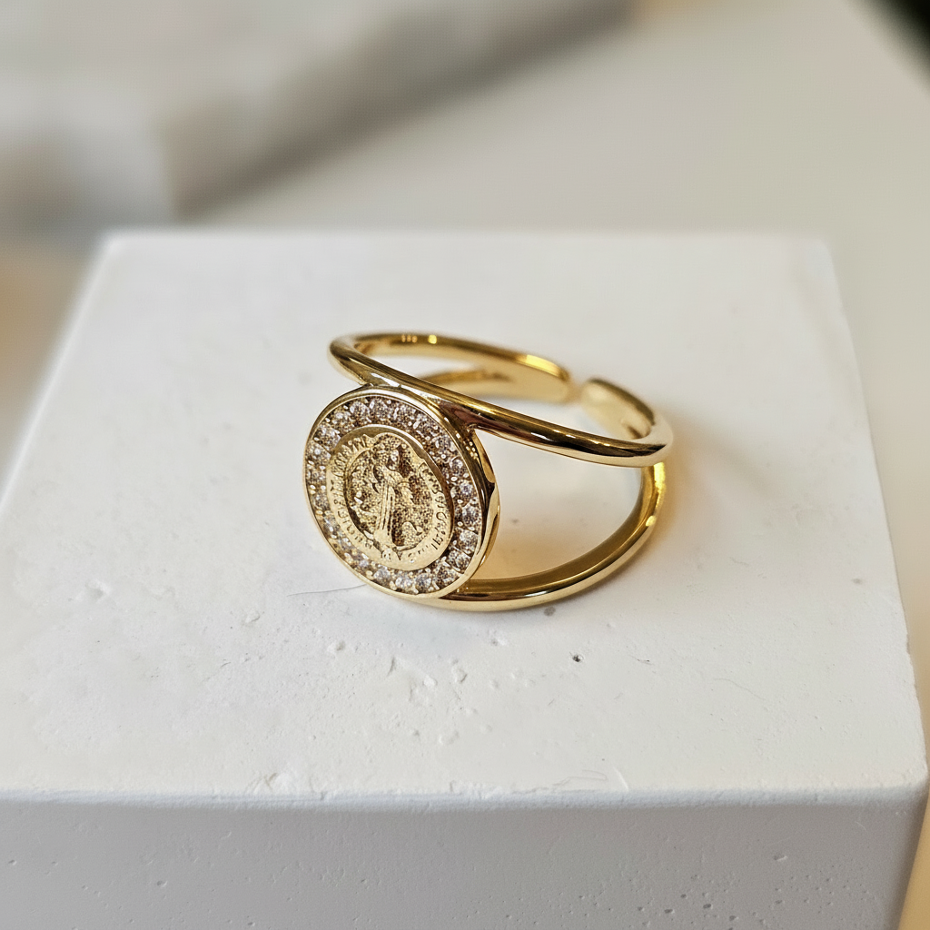 Saint Benedict Gold Filled Adjustable Ring