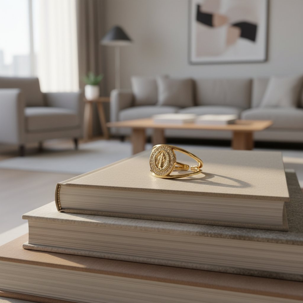 Saint Benedict Gold Filled Adjustable Ring