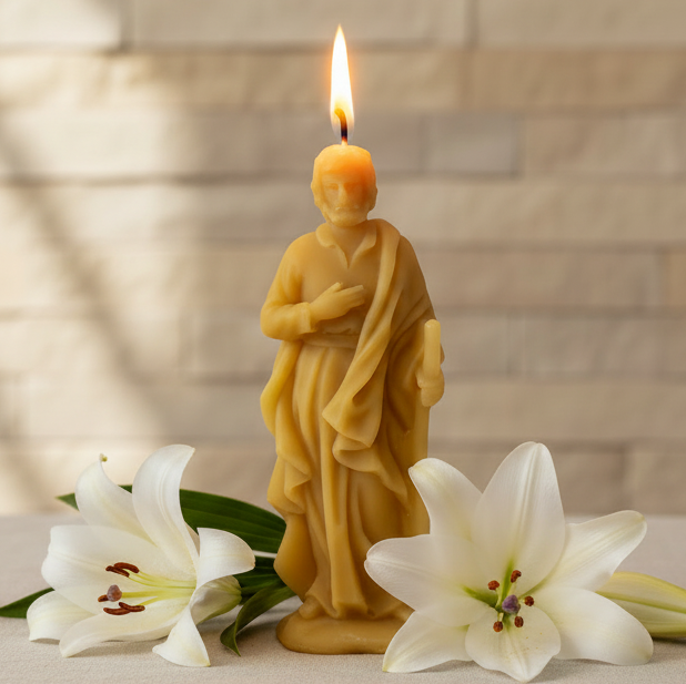 Saint Joseph Prayer Candle in Pure 100% Beeswax