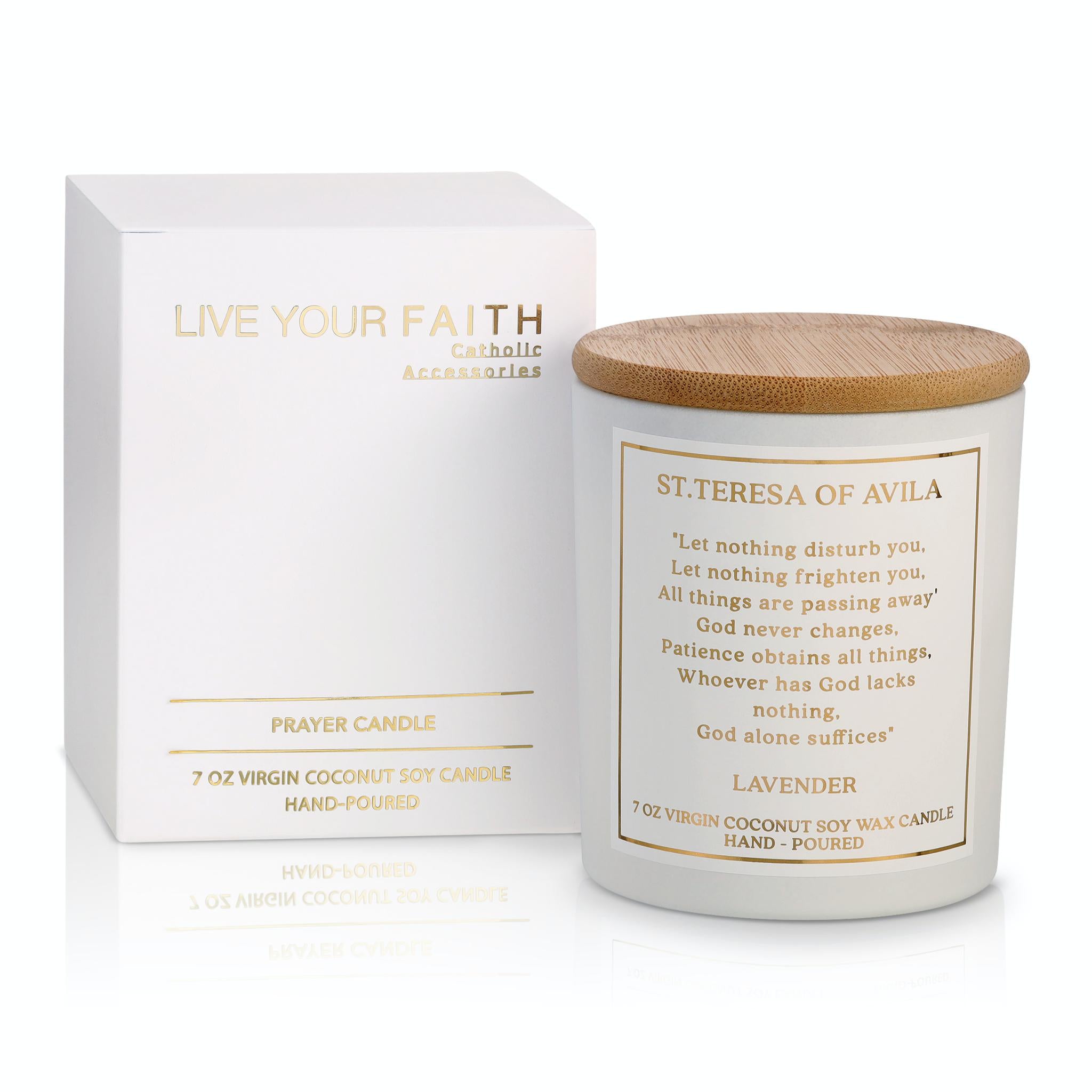 St. Teresa of Avila Prayer Candle Lavender