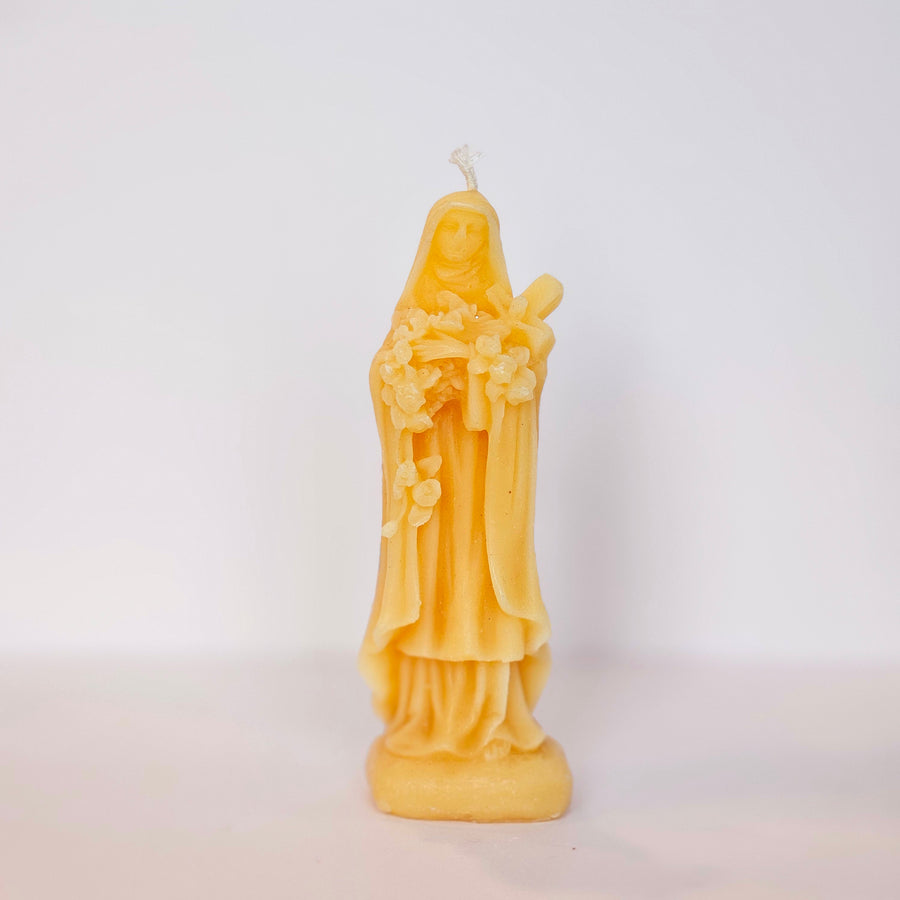 Saint Therese 100% beeswax candle