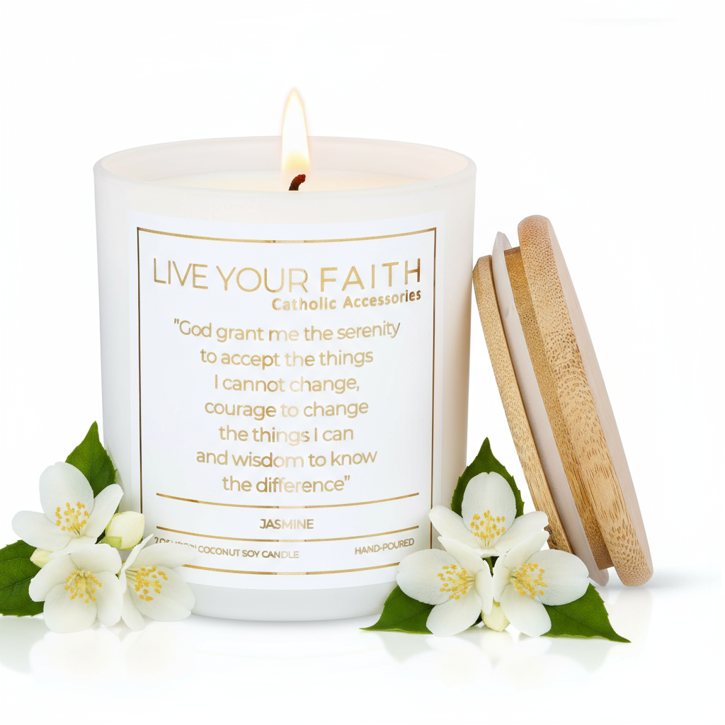 Serenity Prayer Scented Prayer Candle - Catholic Prayer Candle - Religious Candles