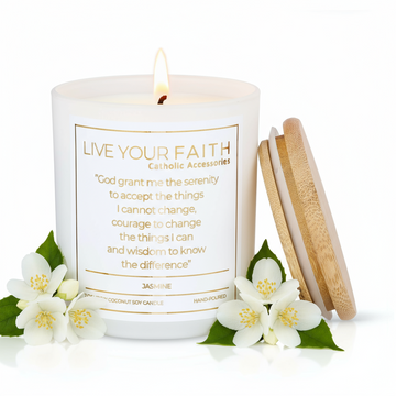 Serenity Prayer Scented Prayer Candle - Catholic Prayer Candle - Religious Candles