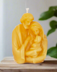 100% pure beeswax candle small holy family torso