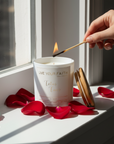 Catholic Prayer Candle, "Totus Tuus", Red Rose Scent