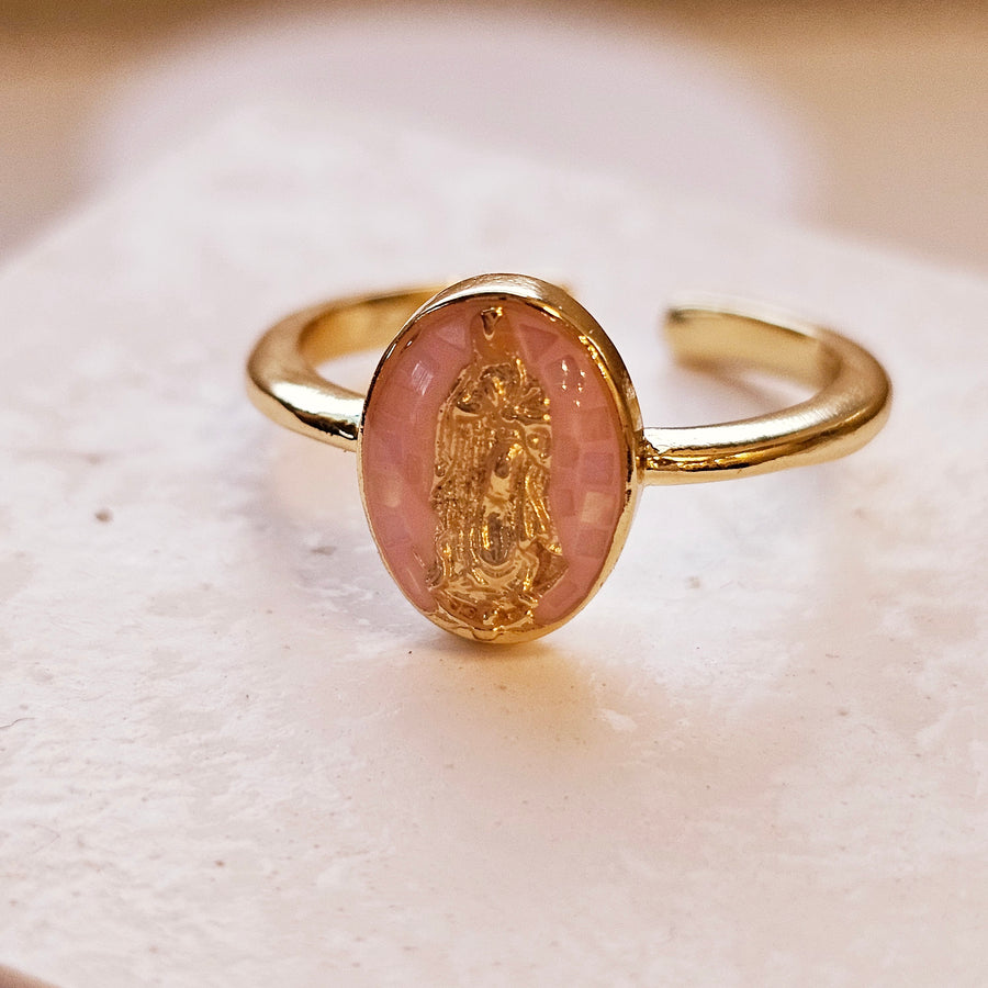 our lady of Guadalupe pink ring-catholic jewelry