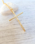 Cubic Zirconia Gold Cross Pendant