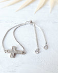 Silver Cross Adjustable Bracelet