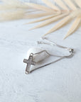 Silver Cross Adjustable Bracelet