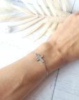 Silver Cross Adjustable Bracelet