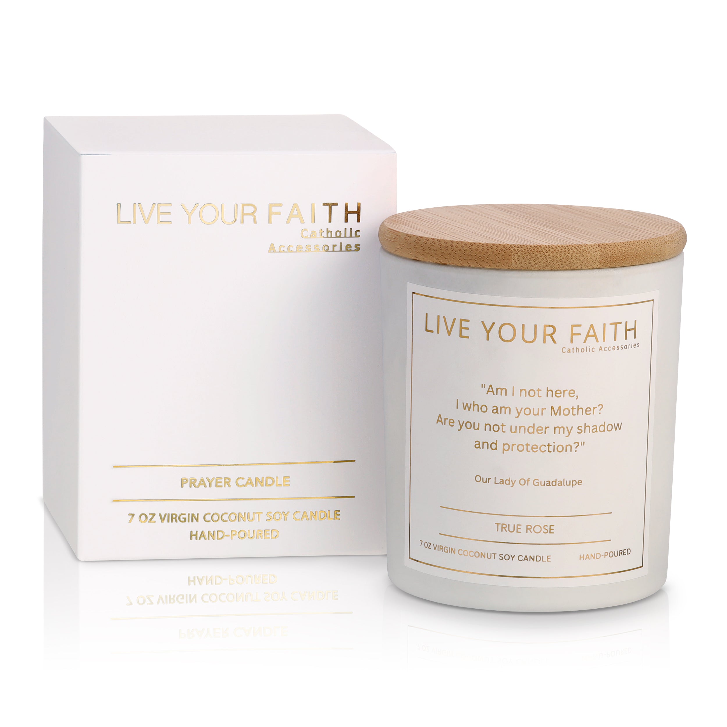 Our Lady of Guadalupe candle in True Rose