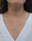 Gold Filled Cross Pendant with Cubic Zirconia