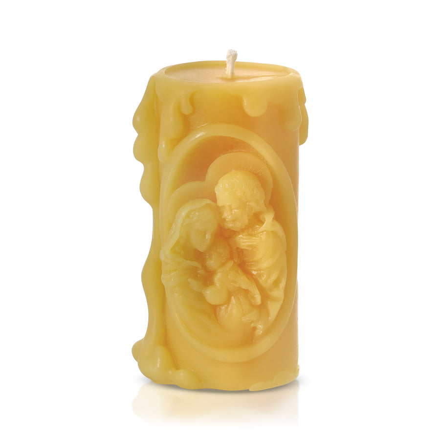 Holy Family Beeswax pillar candle